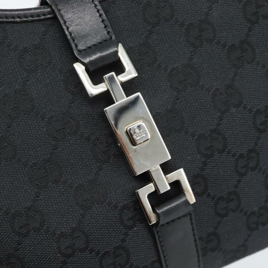 【日本直送】GUCCI GG帆布Jackie手提包 黑色 銀色 002 1067 正品 190433A-9