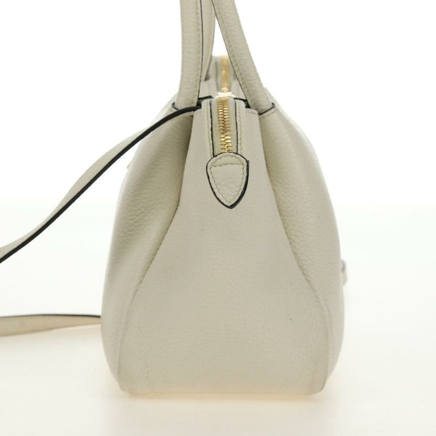 【日本直送】PRADA 手提包 Vittero Dino 皮革 2way 白色金色 Auth 190387V-6