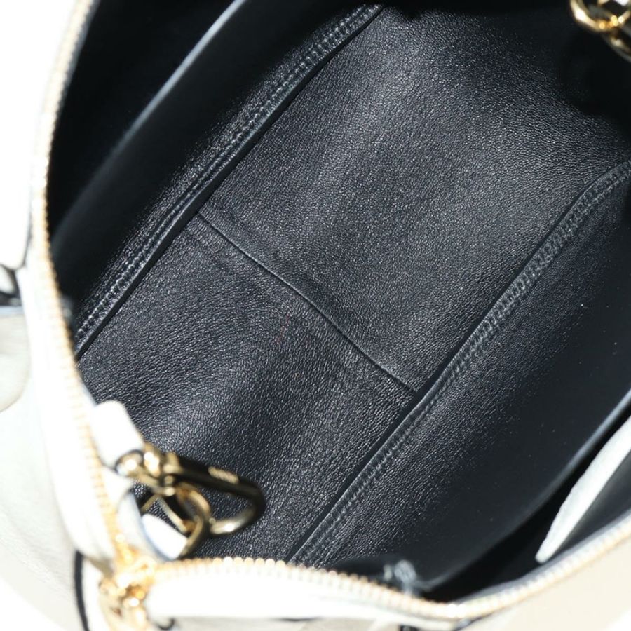 【日本直送】PRADA 手提包 Vittero Dino 皮革 2way 白色金色 Auth 190387V-10