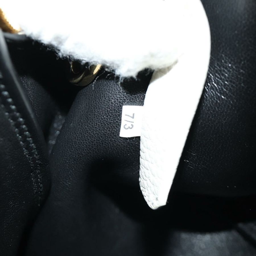 【日本直送】PRADA 手提包 Vittero Dino 皮革 2way 白色金色 Auth 190387V-11