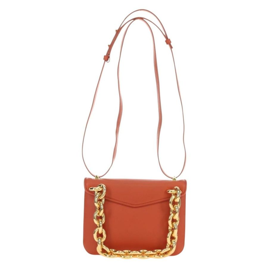 【日本直送】BOTTEGA VENETA Mount 鏈條單肩包 皮革 2way Orange Gold Auth 190620V-1