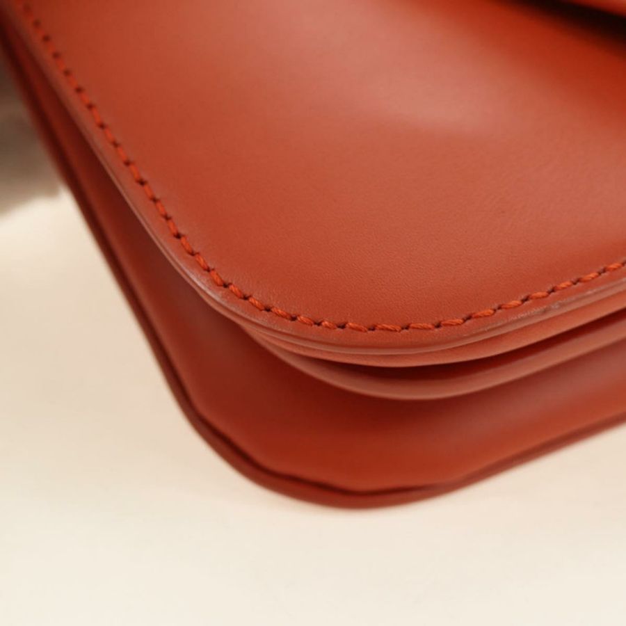 【日本直送】BOTTEGA VENETA Mount 鏈條單肩包 皮革 2way Orange Gold Auth 190620V-15