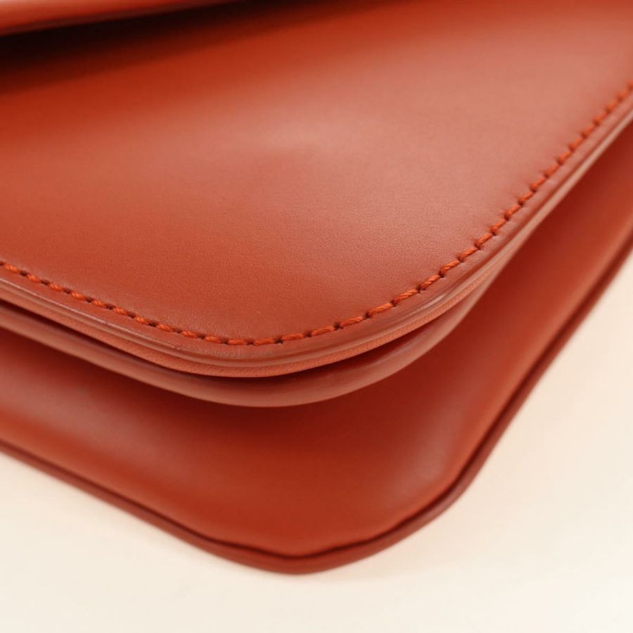 【日本直送】BOTTEGA VENETA Mount 鏈條單肩包 皮革 2way Orange Gold Auth 190620V-16