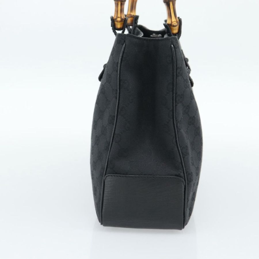 【日本直送】GUCCI GG 帆布竹編手提包 黑色 112526 正品 190836A-3