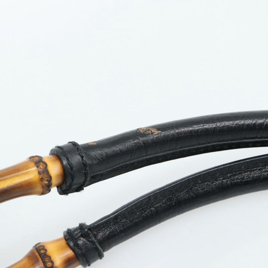 【日本直送】GUCCI GG 帆布竹編手提包 黑色 112526 正品 190836A-8