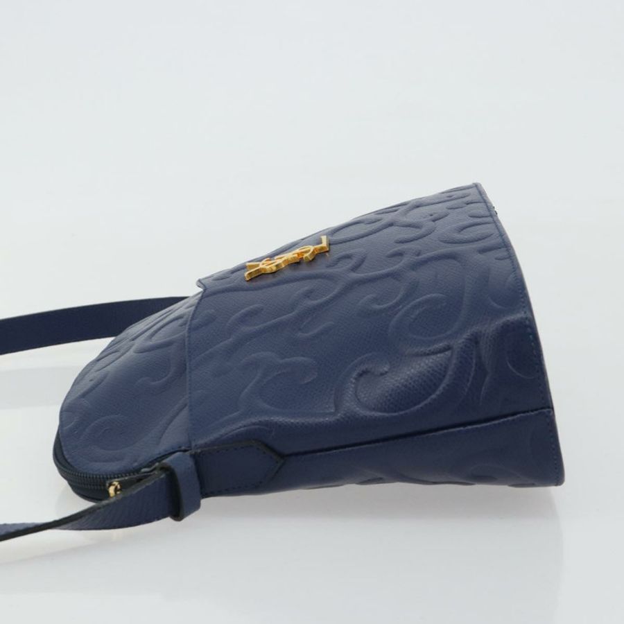 【日本直送】SAINT LAURENT 阿拉伯紋樣肩背包,黑色皮革,金色,正品 190813A-3
