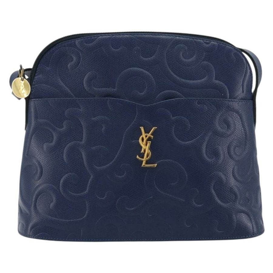 【日本直送】SAINT LAURENT 阿拉伯紋樣肩背包,黑色皮革,金色,正品 190813A-12