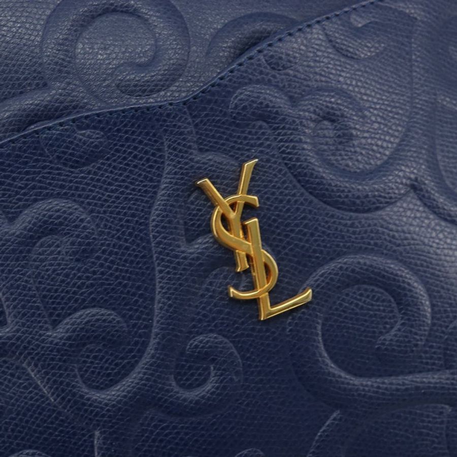 【日本直送】SAINT LAURENT 阿拉伯紋樣肩背包,黑色皮革,金色,正品 190813A-16