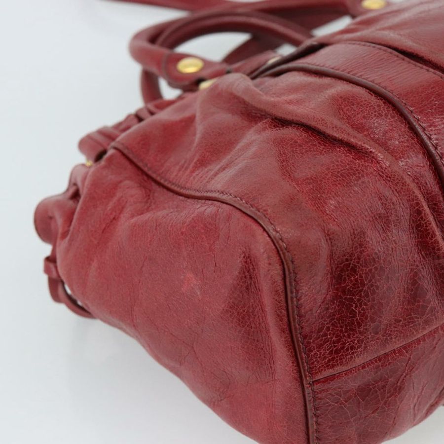 【日本直送】Miu Miu 手提包 皮革 兩用 紅色 金色 正品 186437SAM-16