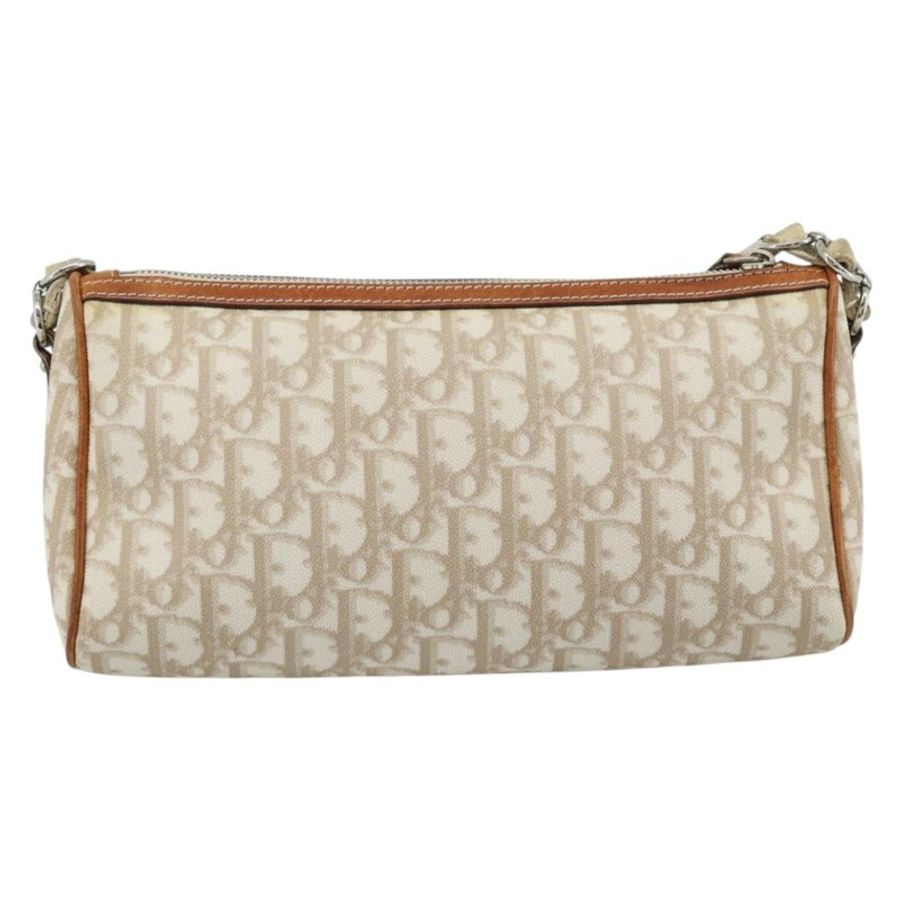【日本直送】Christian Dior Trotter帆布鏈條浪漫包 PVC米色銀色 正品 187607V-1