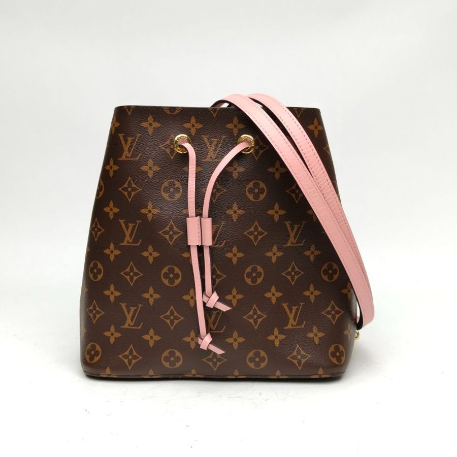 LOUIS VUITTON NÉONOÉ水桶包中號粉色內裏老花PVC金扣晶片肩背包-0