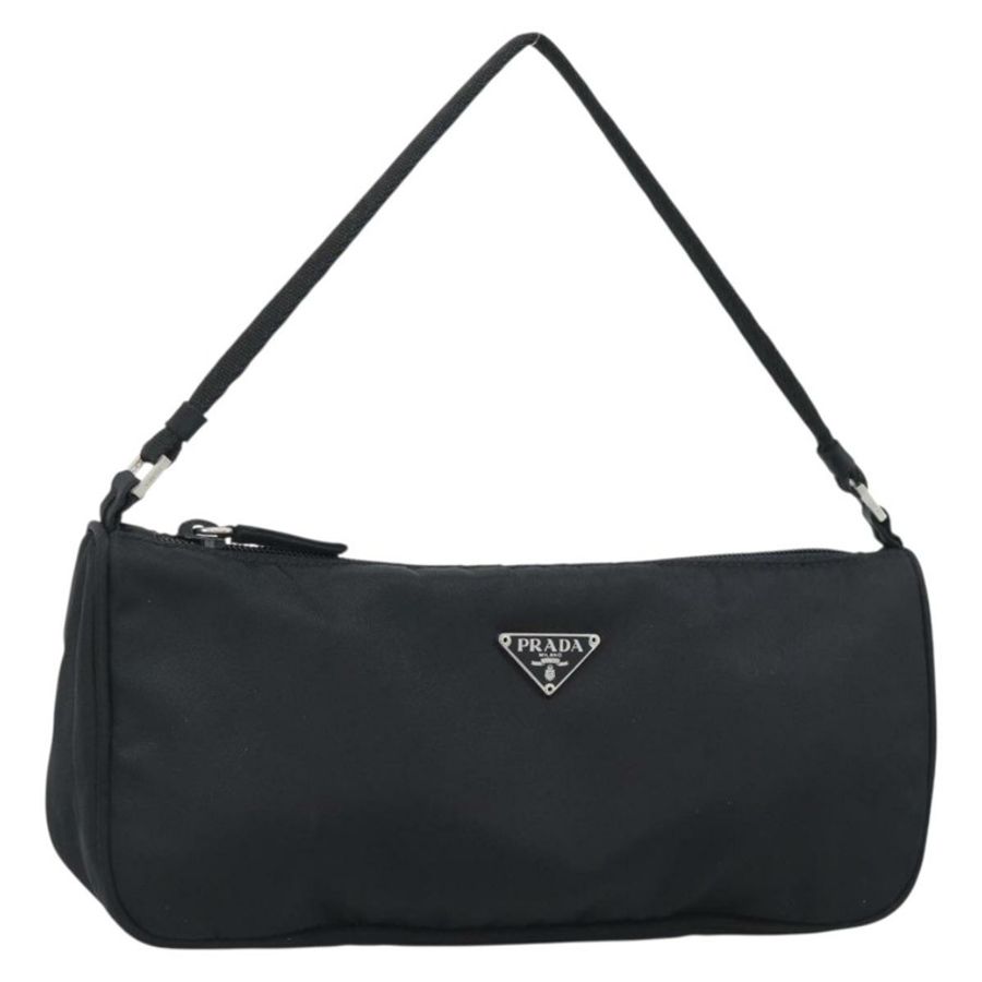 【日本直送】PRADA 尼龍黑色銀色配件包 Auth 191315V-0
