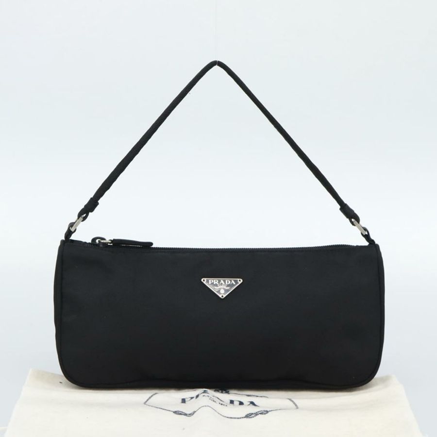 【日本直送】PRADA 尼龍黑色銀色配件包 Auth 191315V-11