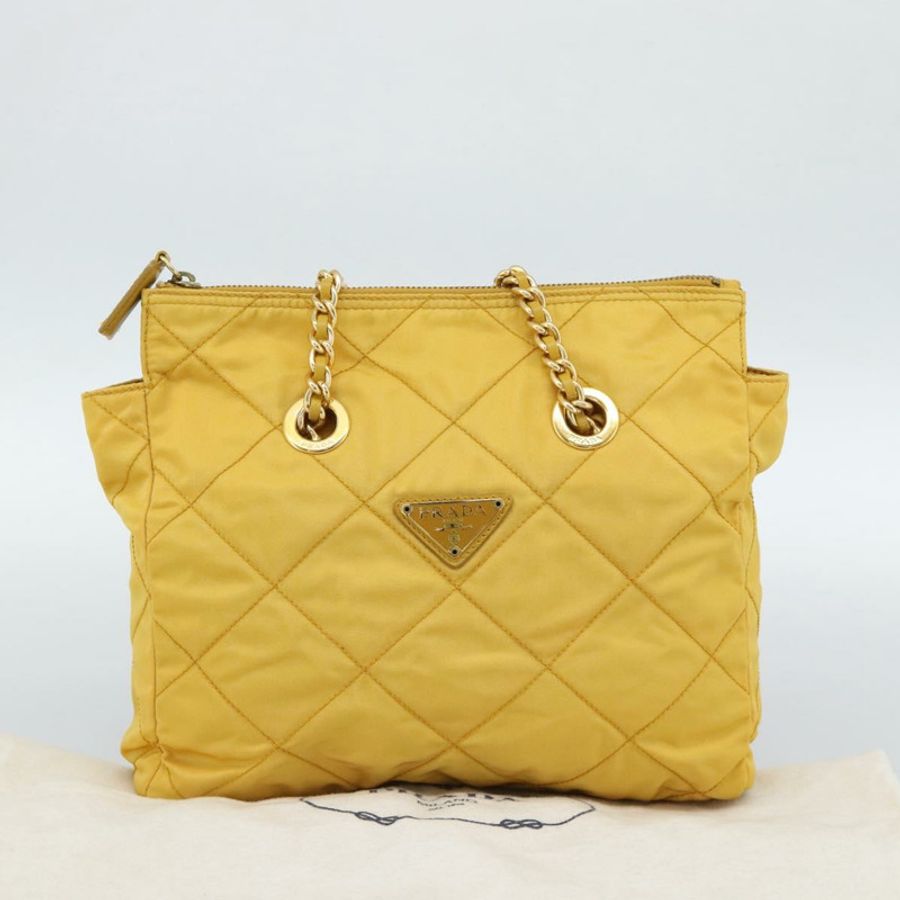 【日本直送】PRADA 尼龍黃金鏈單肩包 正品 190869A-11