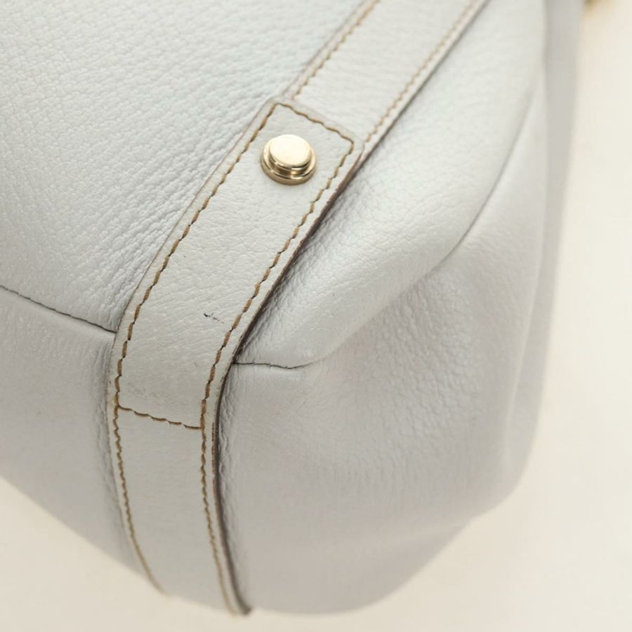 【日本直送】GUCCI Abbey 手提包,皮革,白色,金色,貨號 130736,正品編號 191308V-15