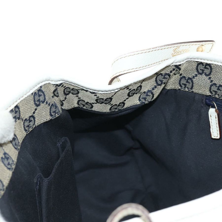 【日本直送】GUCCI Abbey 手提包,皮革,白色,金色,貨號 130736,正品編號 191308V-18
