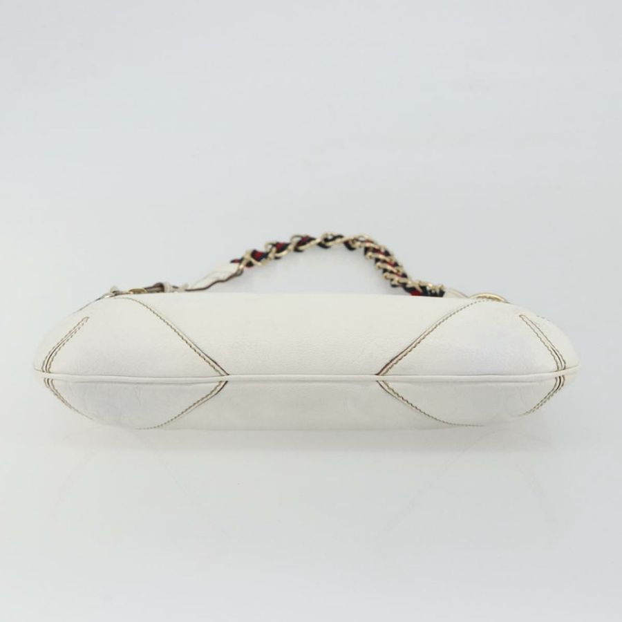 【日本直送】GUCCI Sherry系列鏈條包,皮革材質,白色,金色,貨號153011 491404,正品編號190887A-4