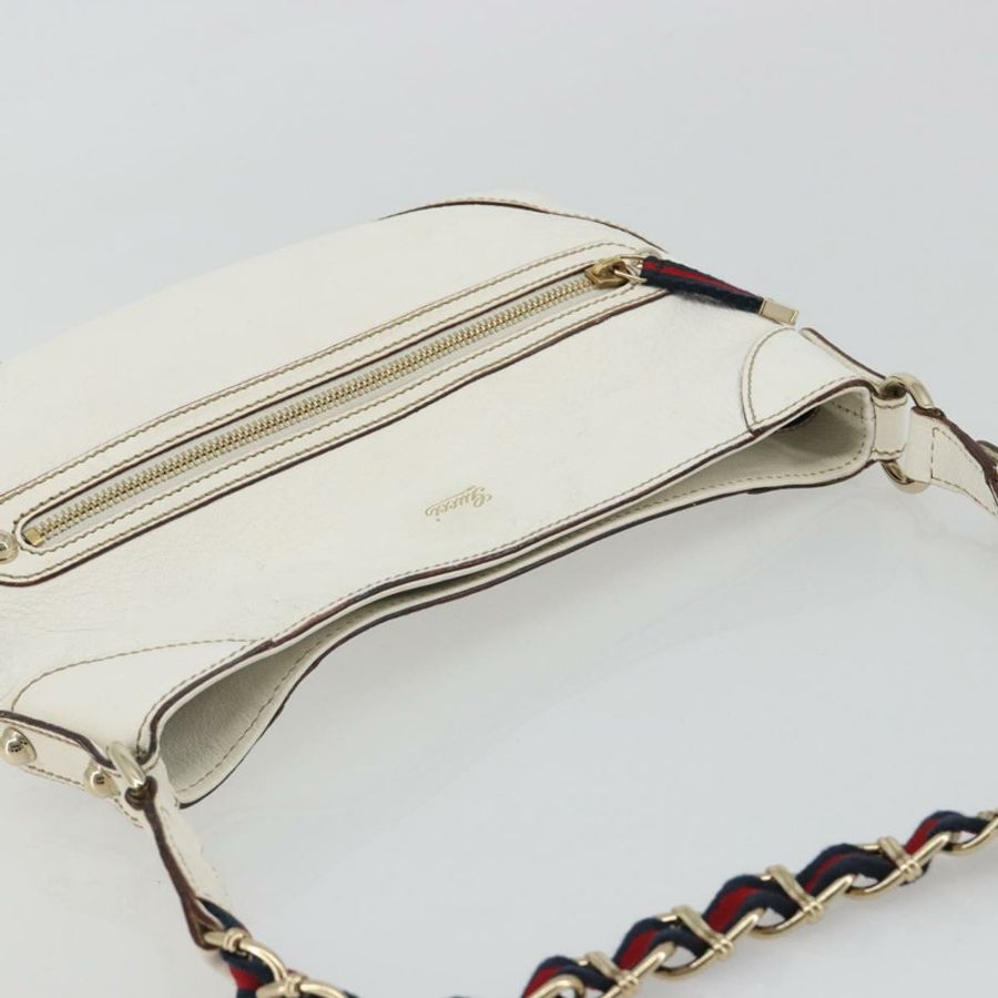 【日本直送】GUCCI Sherry系列鏈條包,皮革材質,白色,金色,貨號153011 491404,正品編號190887A-5