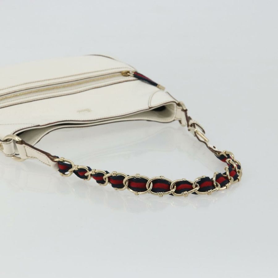 【日本直送】GUCCI Sherry系列鏈條包,皮革材質,白色,金色,貨號153011 491404,正品編號190887A-6