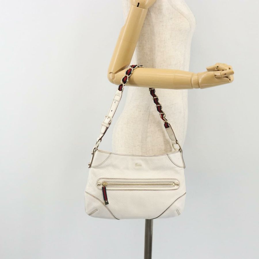 【日本直送】GUCCI Sherry系列鏈條包,皮革材質,白色,金色,貨號153011 491404,正品編號190887A-23