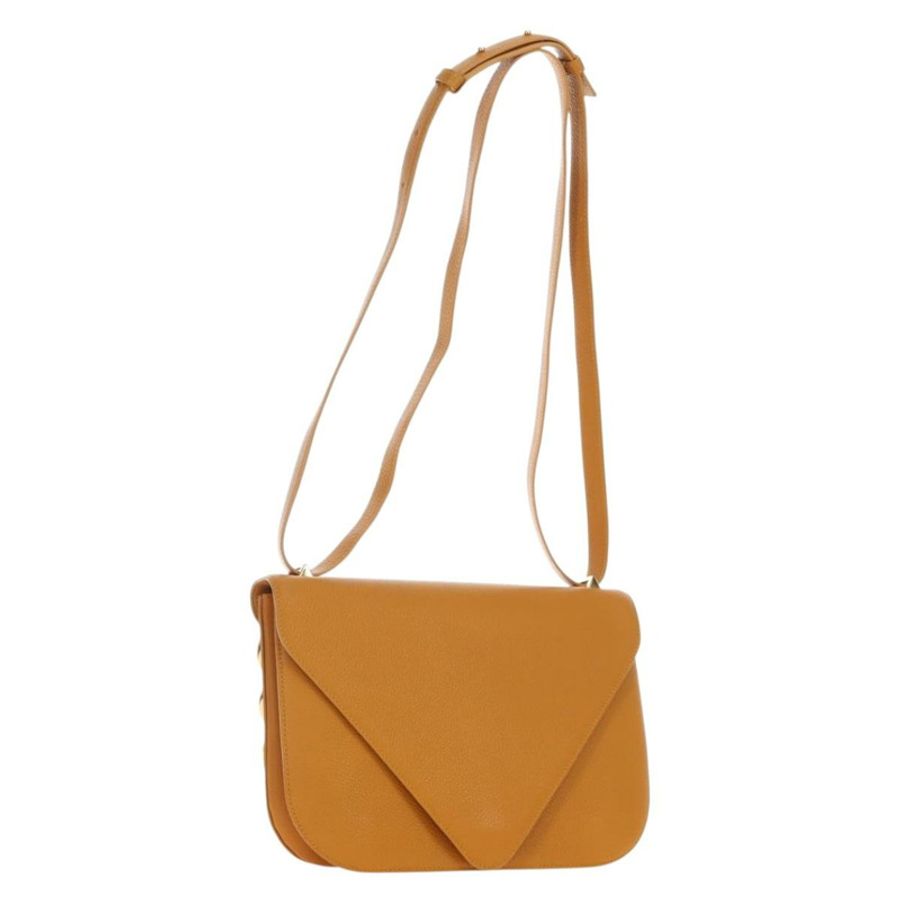 【日本直送】BOTTEGA VENETA Mount 鏈條單肩包 皮革 2way Orange Gold Auth 190656V-0