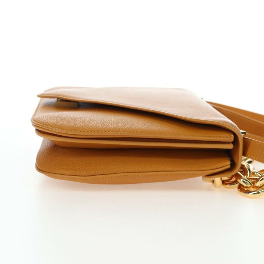 【日本直送】BOTTEGA VENETA Mount 鏈條單肩包 皮革 2way Orange Gold Auth 190656V-3