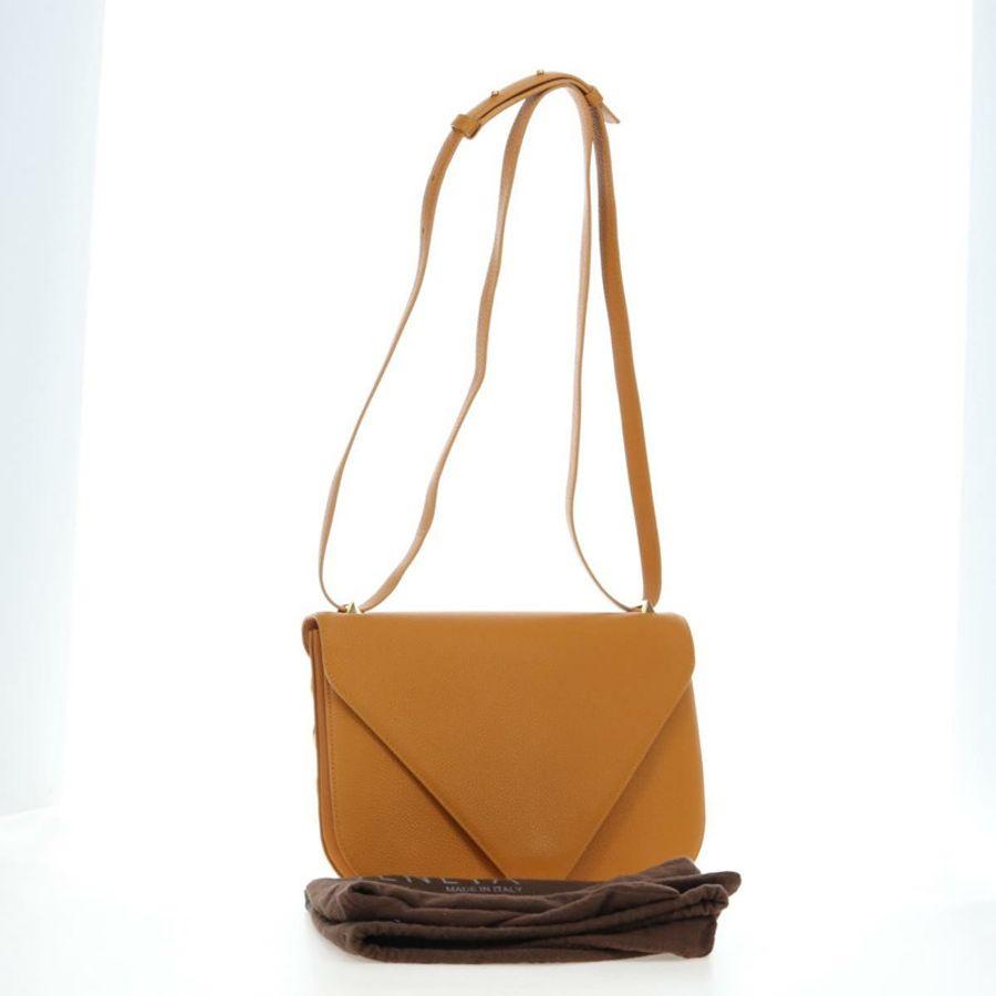 【日本直送】BOTTEGA VENETA Mount 鏈條單肩包 皮革 2way Orange Gold Auth 190656V-11