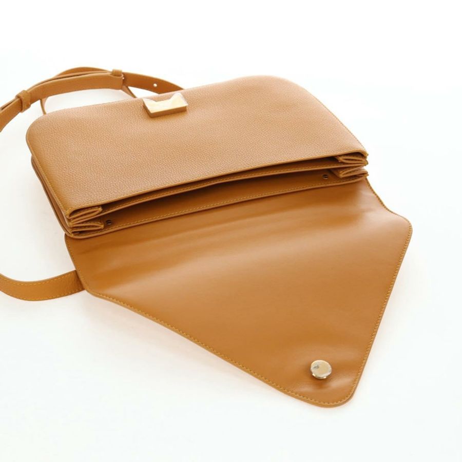 【日本直送】BOTTEGA VENETA Mount 鏈條單肩包 皮革 2way Orange Gold Auth 190656V-19