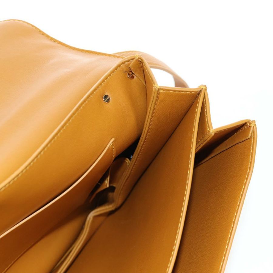 【日本直送】BOTTEGA VENETA Mount 鏈條單肩包 皮革 2way Orange Gold Auth 190656V-22