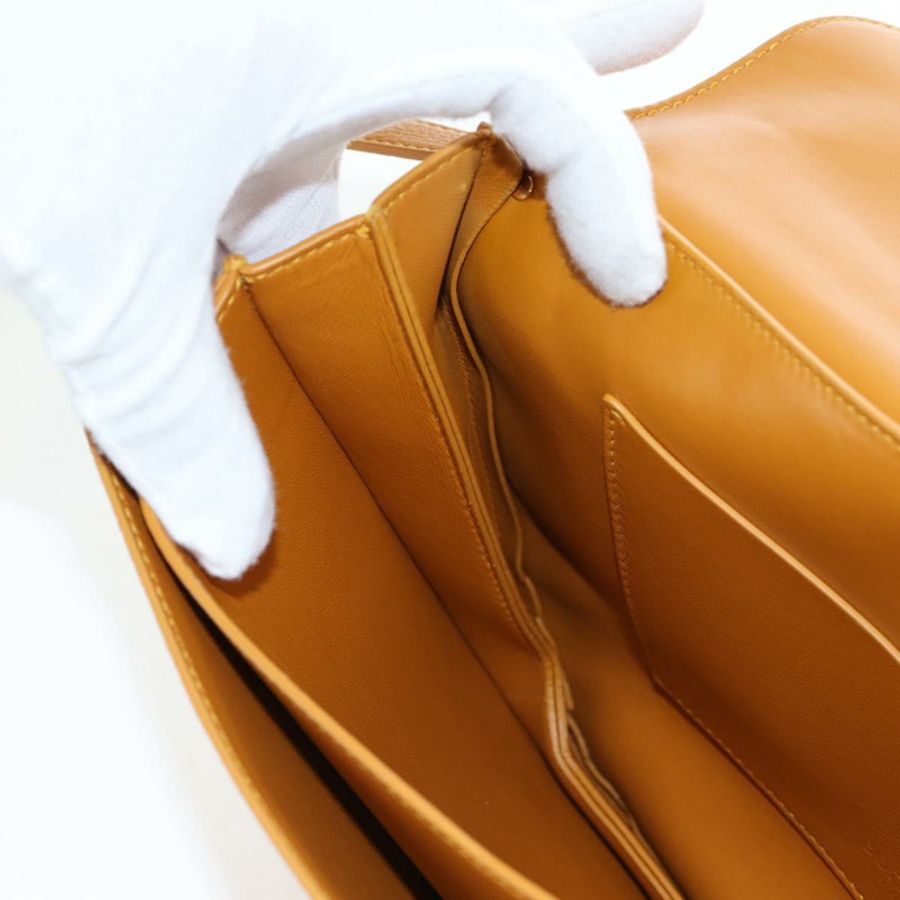 【日本直送】BOTTEGA VENETA Mount 鏈條單肩包 皮革 2way Orange Gold Auth 190656V-23