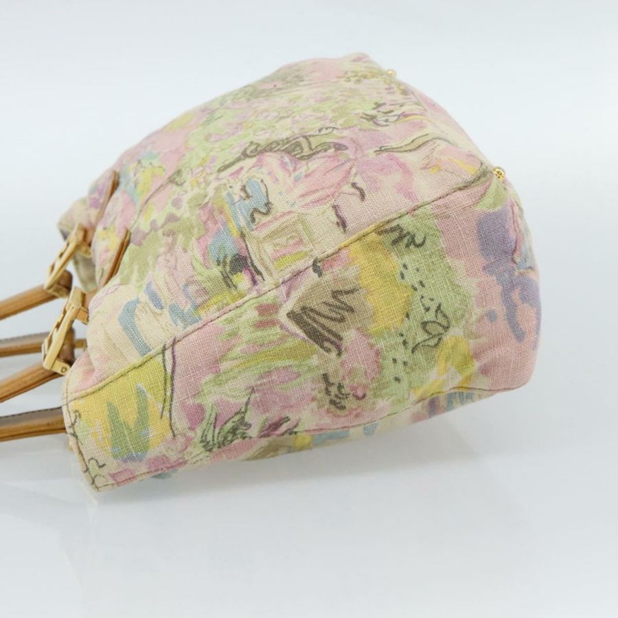 【日本直送】FENDI 手提包 帆布 米色 金色 正品 190653V-3