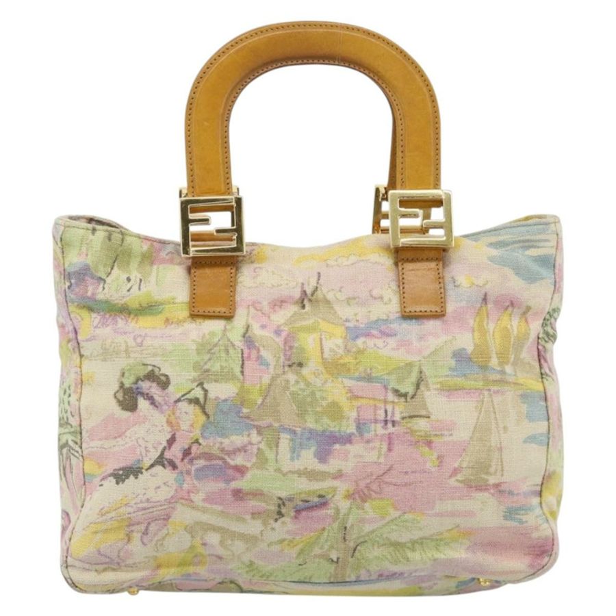【日本直送】FENDI 手提包 帆布 米色 金色 正品 190653V-12