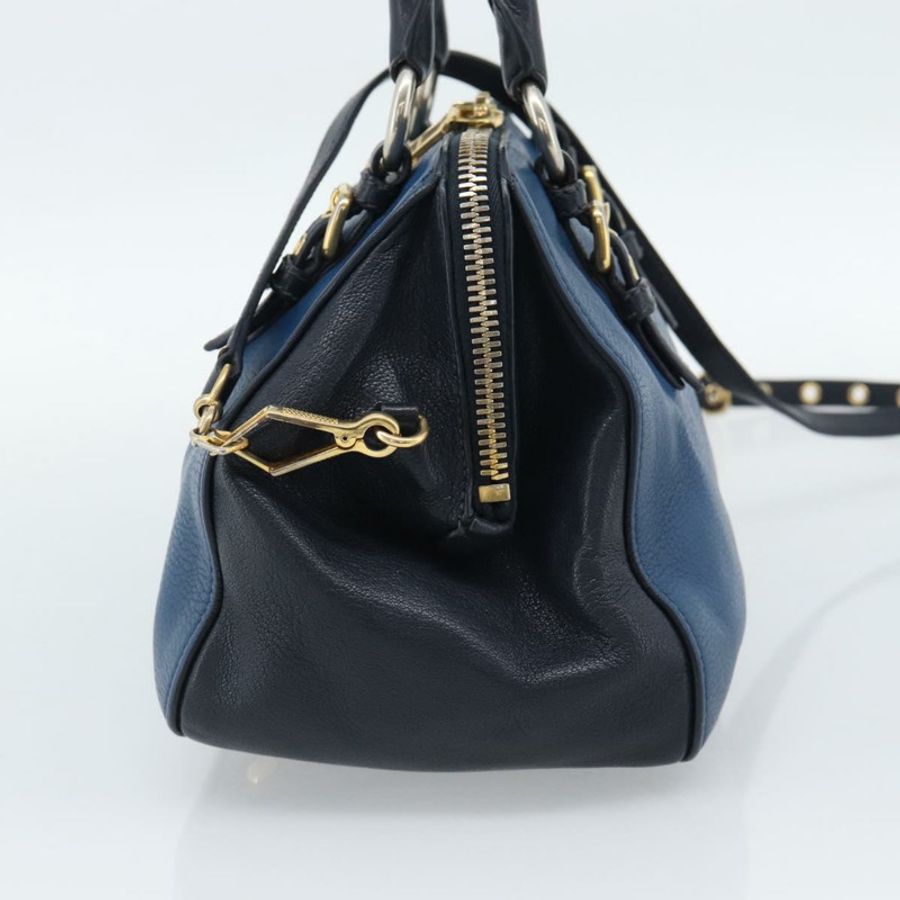 【日本直送】Miu Miu 手提包 皮革 兩用 藍色 金色 正品 190650-3