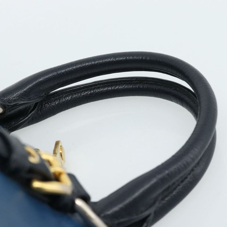 【日本直送】Miu Miu 手提包 皮革 兩用 藍色 金色 正品 190650-13