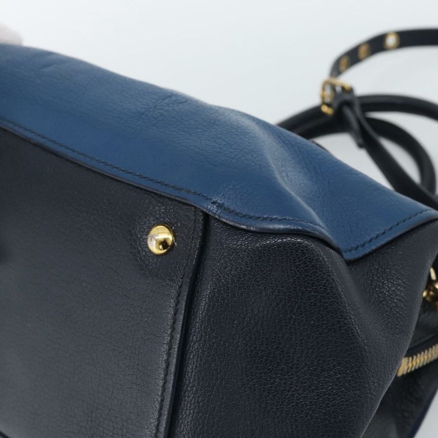 【日本直送】Miu Miu 手提包 皮革 兩用 藍色 金色 正品 190650-16