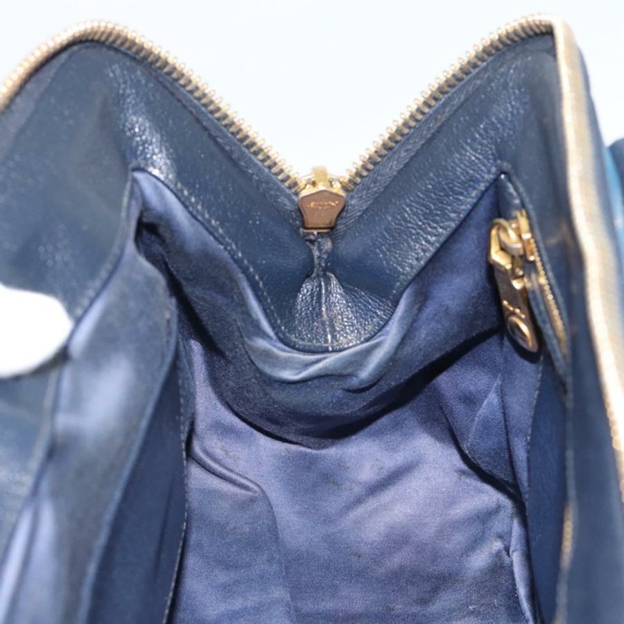 【日本直送】Miu Miu 手提包 皮革 兩用 藍色 金色 正品 190650-21