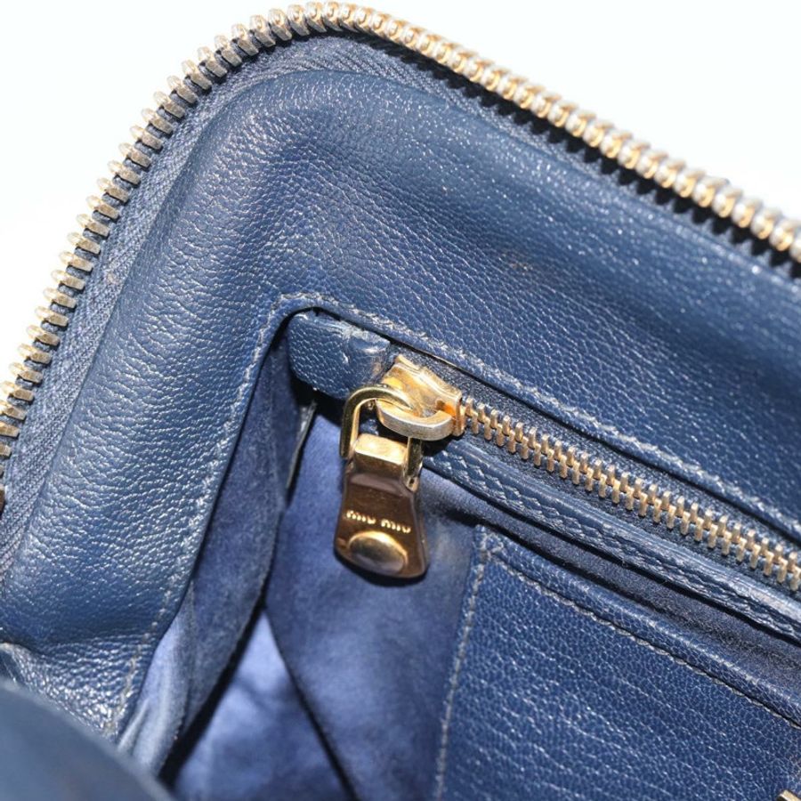 【日本直送】Miu Miu 手提包 皮革 兩用 藍色 金色 正品 190650-22