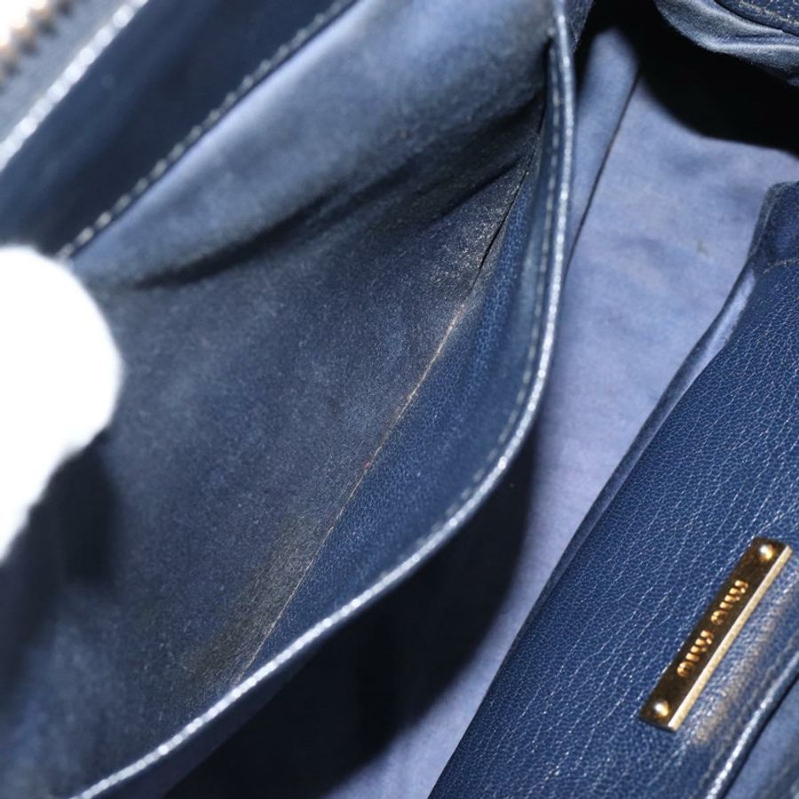 【日本直送】Miu Miu 手提包 皮革 兩用 藍色 金色 正品 190650-25