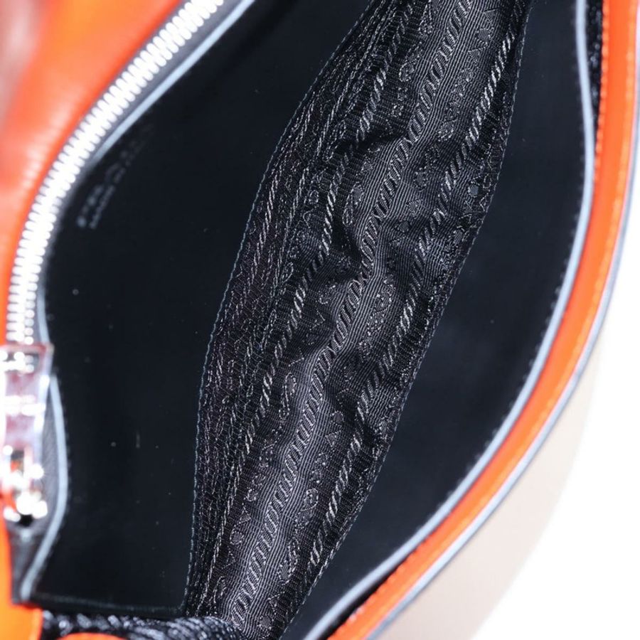 【日本直送】PRADA 橙色銀色皮革肩背包,貨號 190652M-9
