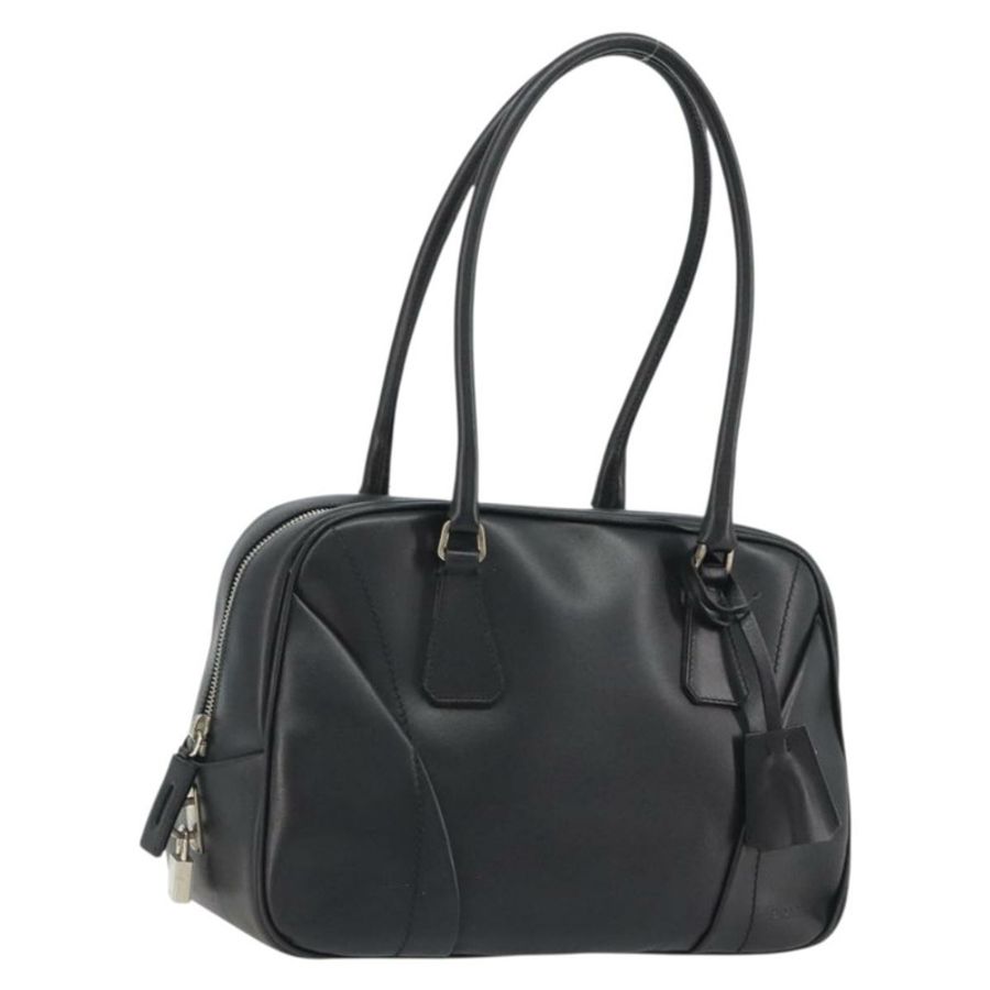 【日本直送】PRADA 保齡球手袋 皮革 黑色 銀色 正品 190893A-0