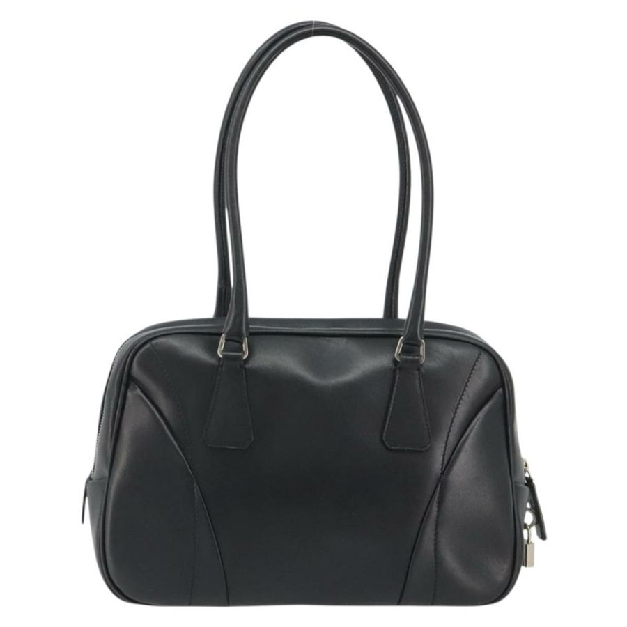 【日本直送】PRADA 保齡球手袋 皮革 黑色 銀色 正品 190893A-1