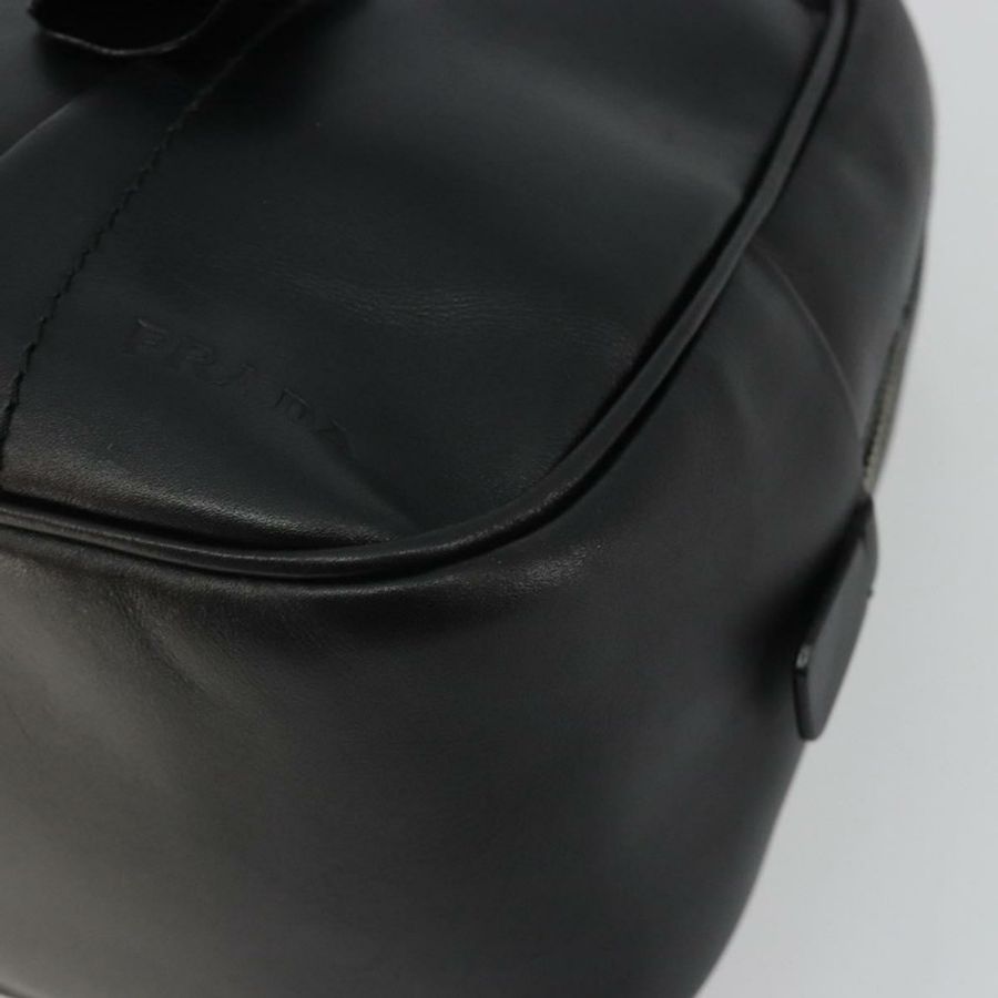 【日本直送】PRADA 保齡球手袋 皮革 黑色 銀色 正品 190893A-8