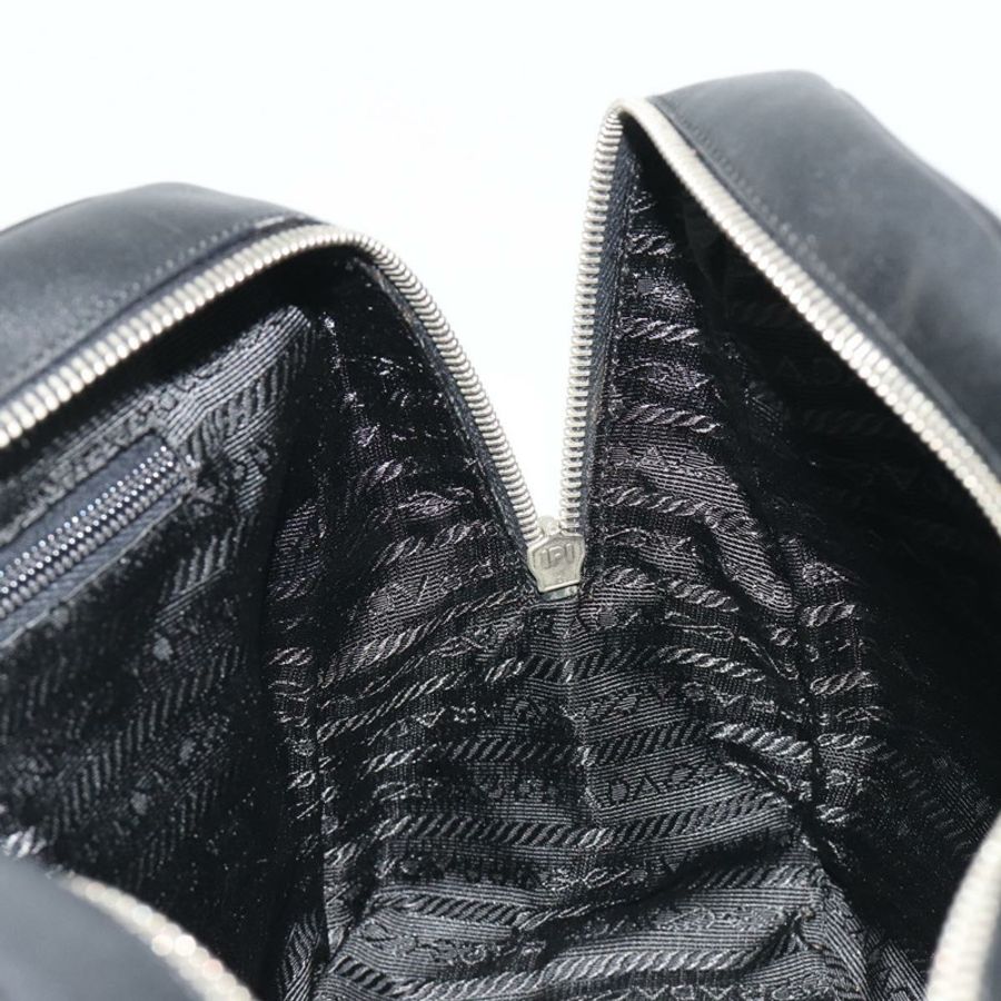 【日本直送】PRADA 保齡球手袋 皮革 黑色 銀色 正品 190893A-19
