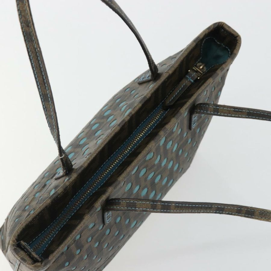 【日本直送】FENDI Zucca帆布手提包 PVC黑色棕色 正品 190868-5
