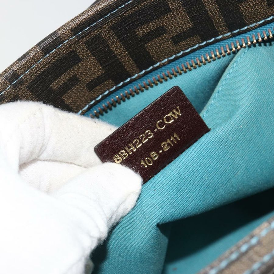 【日本直送】FENDI Zucca帆布手提包 PVC黑色棕色 正品 190868-11