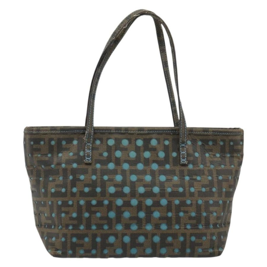 【日本直送】FENDI Zucca帆布手提包 PVC黑色棕色 正品 190868-12