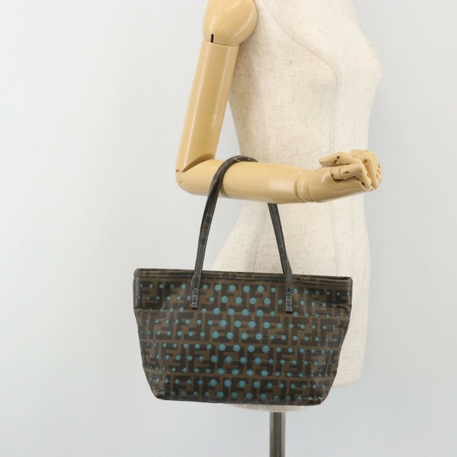 【日本直送】FENDI Zucca帆布手提包 PVC黑色棕色 正品 190868-21