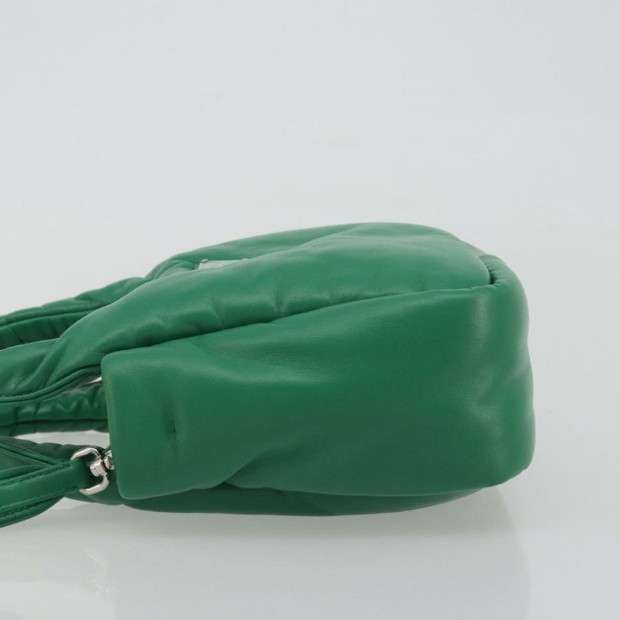 【日本直送】PRADA 手袋 皮革 兩用 綠色 銀色 正品 191471SM-3