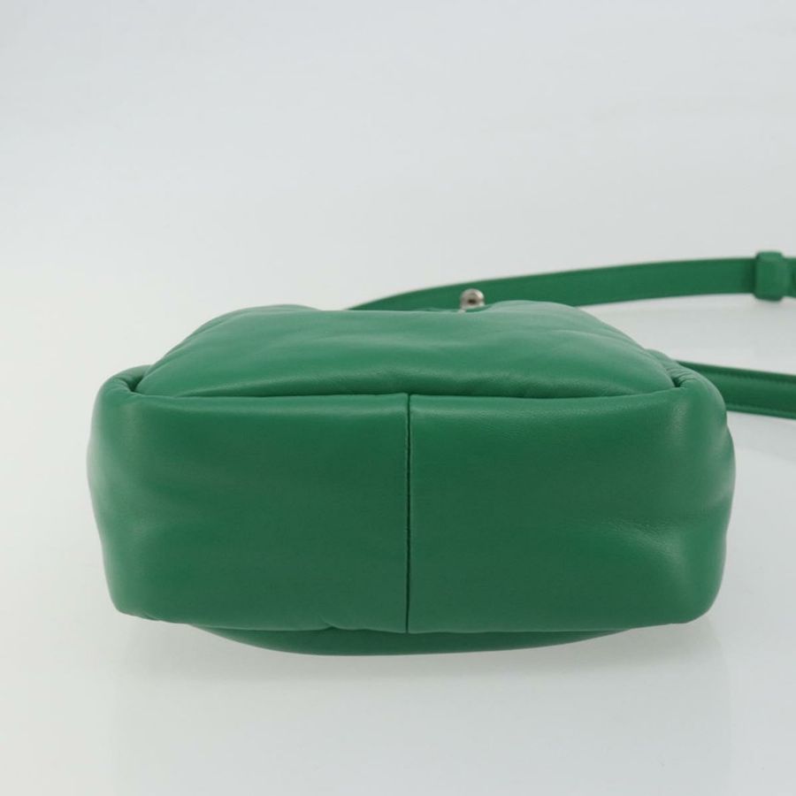 【日本直送】PRADA 手袋 皮革 兩用 綠色 銀色 正品 191471SM-4