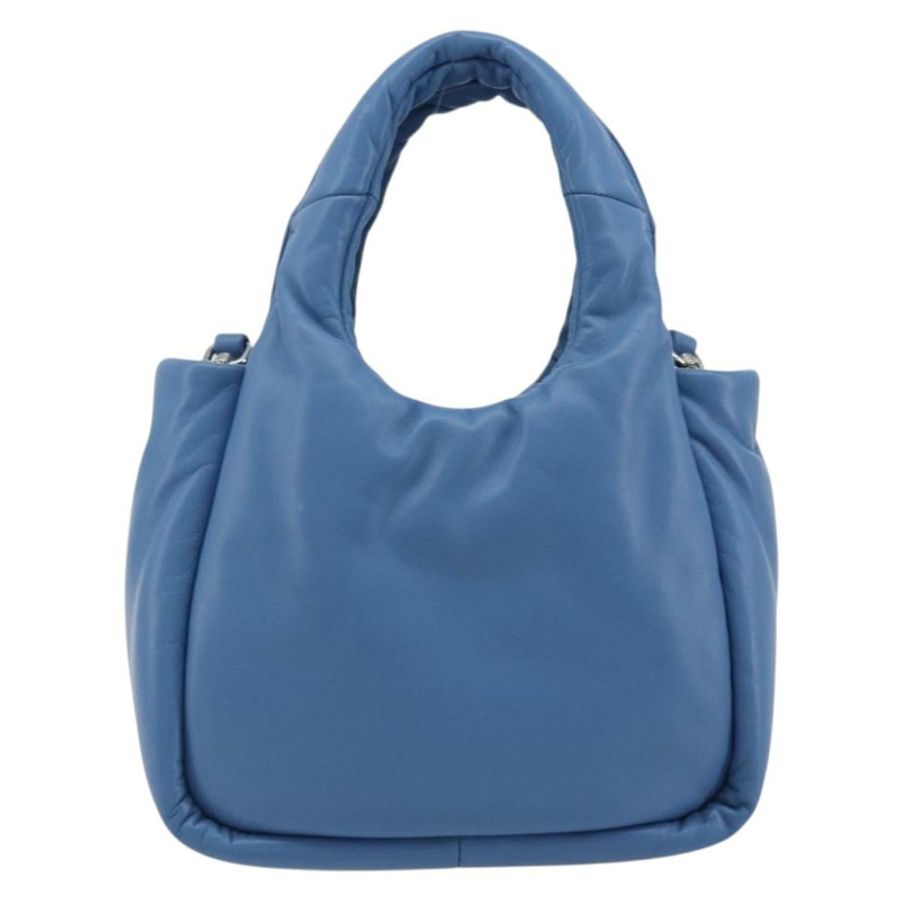 【日本直送】PRADA 手袋 皮革 兩用 藍色 銀色 正品 191476SM-1